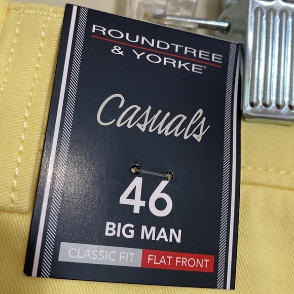 Roundtree & Yorke Yellow butter Flat Front Shorts men 46 beach vacation resort - Picture 3 of 8